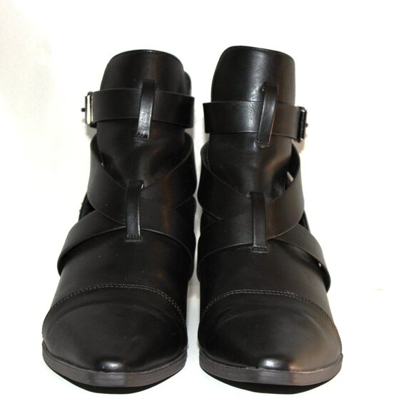 Yellowbox Strappy Black Booties medium‎ heel Size 8 - Picture 3 of 8